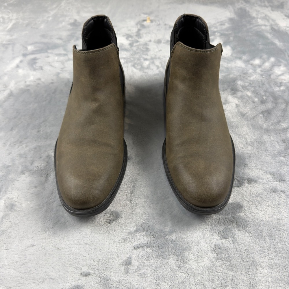 Madden Mens Tan Chelsea Boots Ankle Pull On Almond Toe Size 7.5